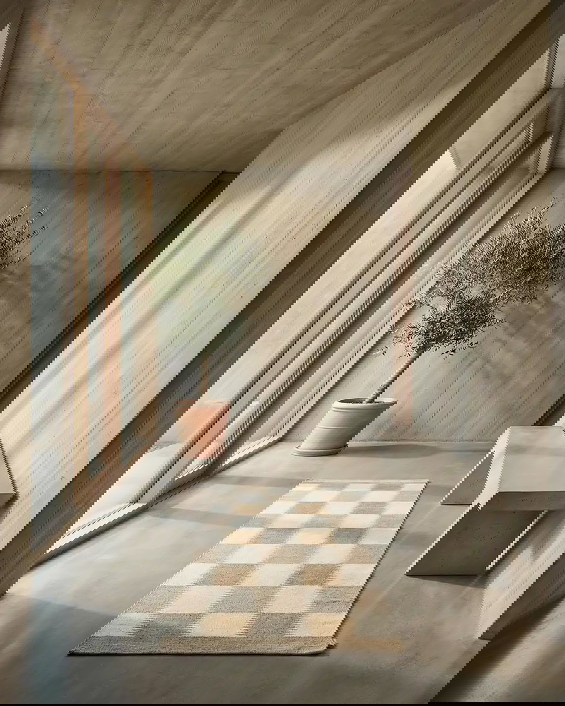 Tagel runner rug beige