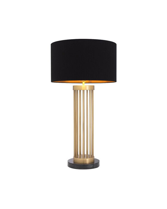 Condo bordslampa antik mässing/svart
