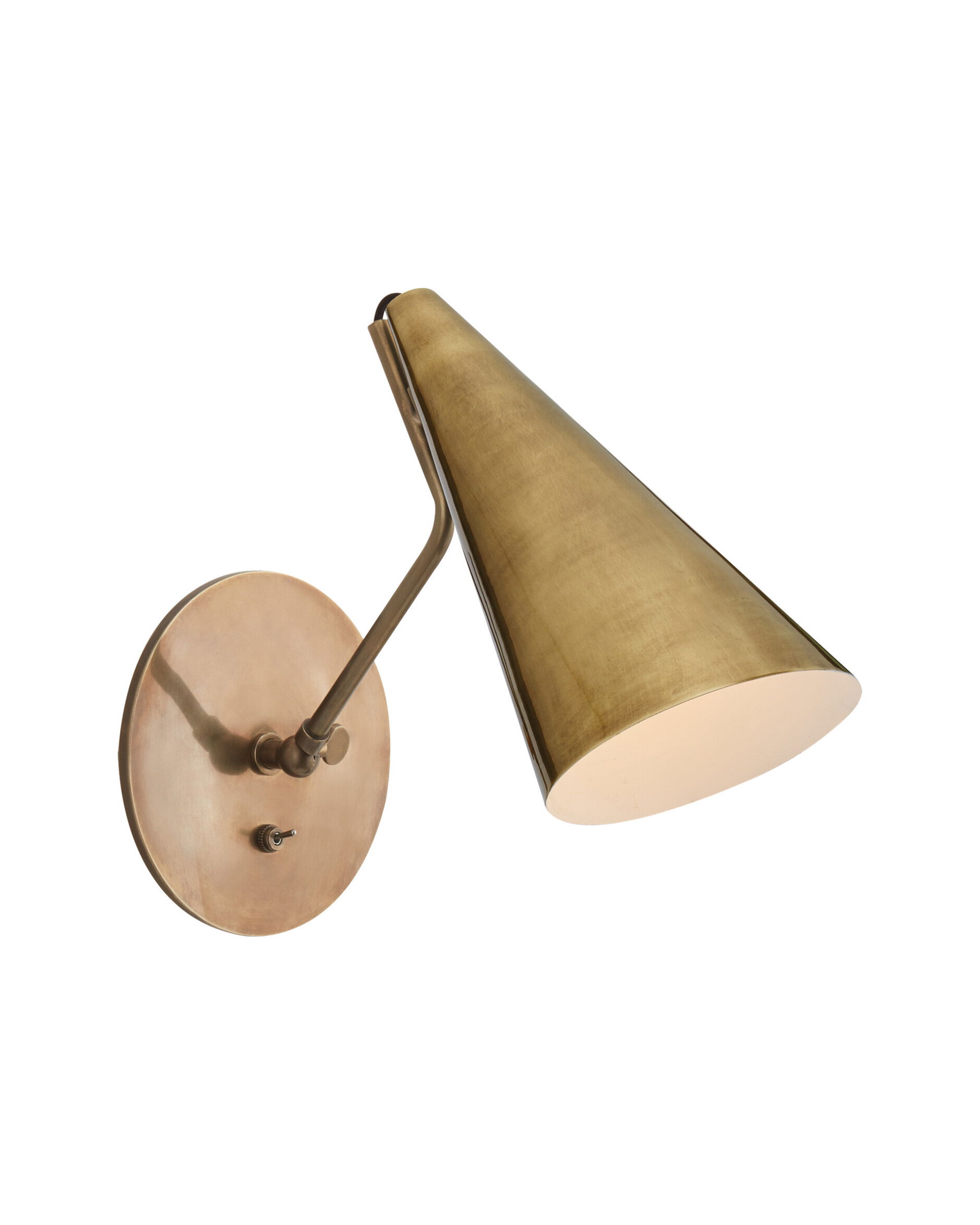 Clemente vägglampa antik mässing