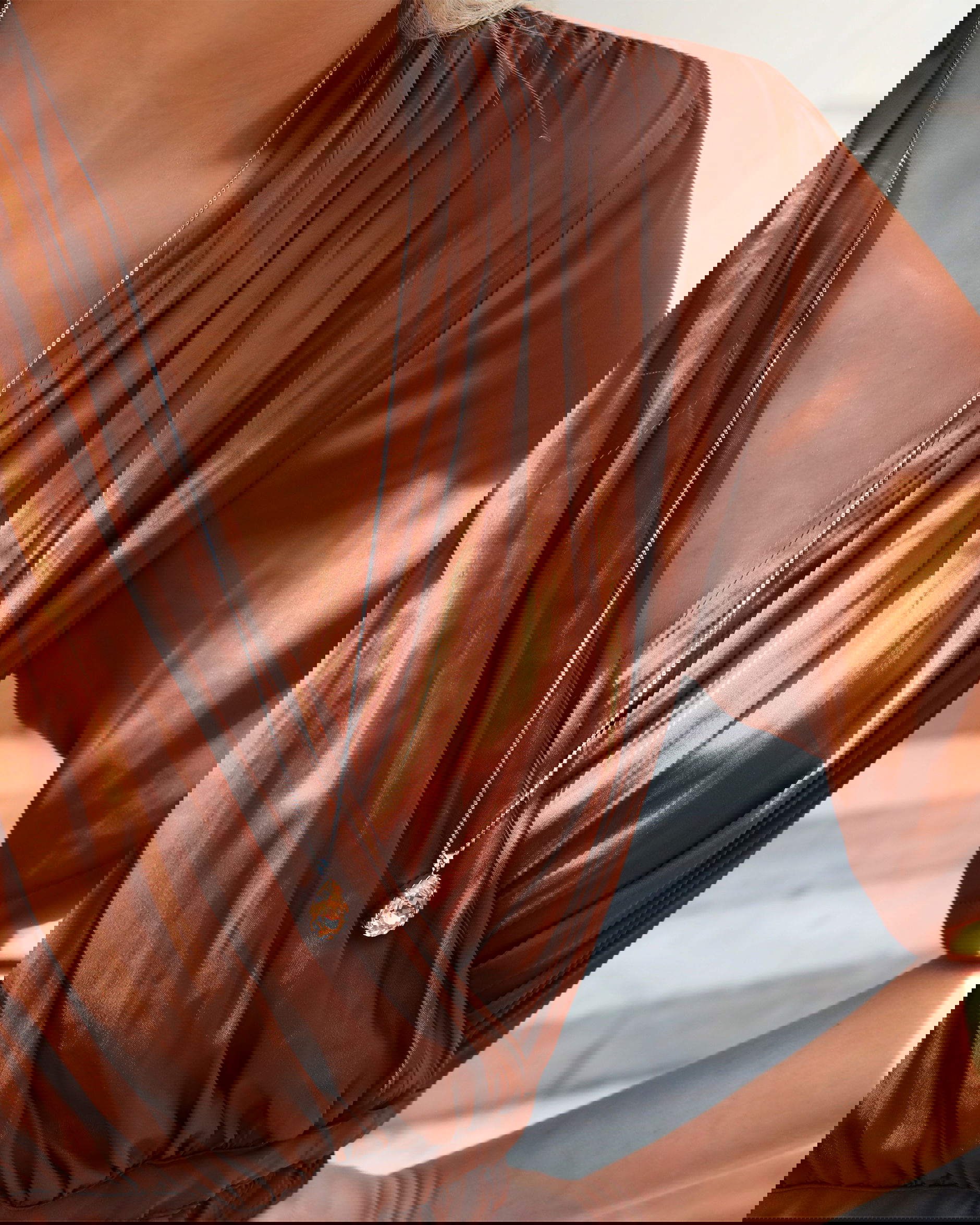 Mini Drop halsband silk rhodium