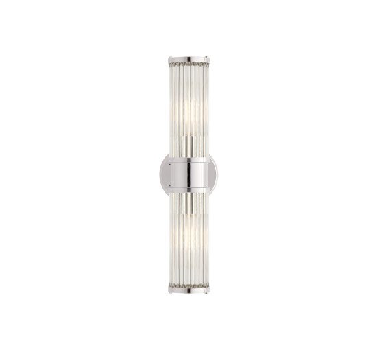 Polished Nickel - Allen Double Light Sconce Natural Brass