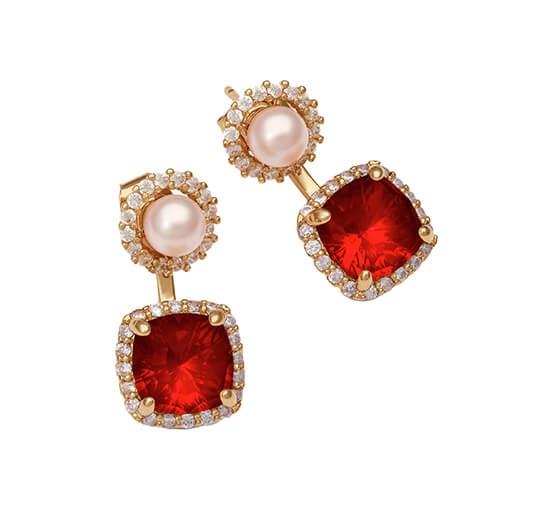 Scarlett red - Colette Earrings Crystal