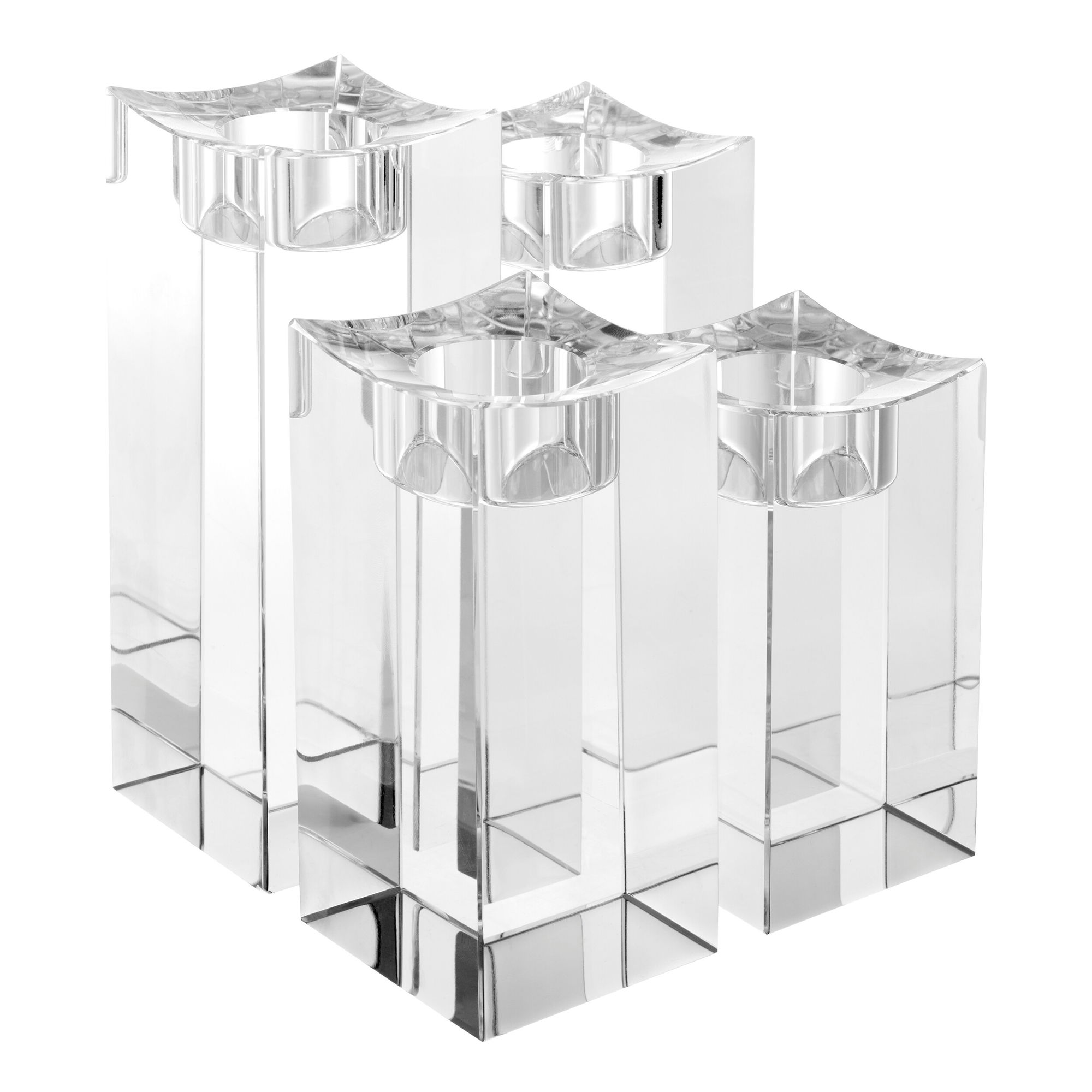 Giancarlo Candle Holder Crystal Glass Set of 4
