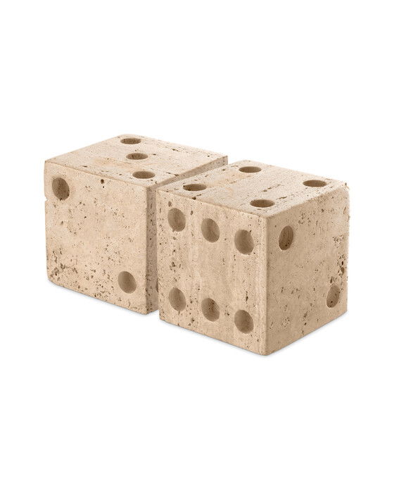 Visa terning dekorasjon travertine 2-set