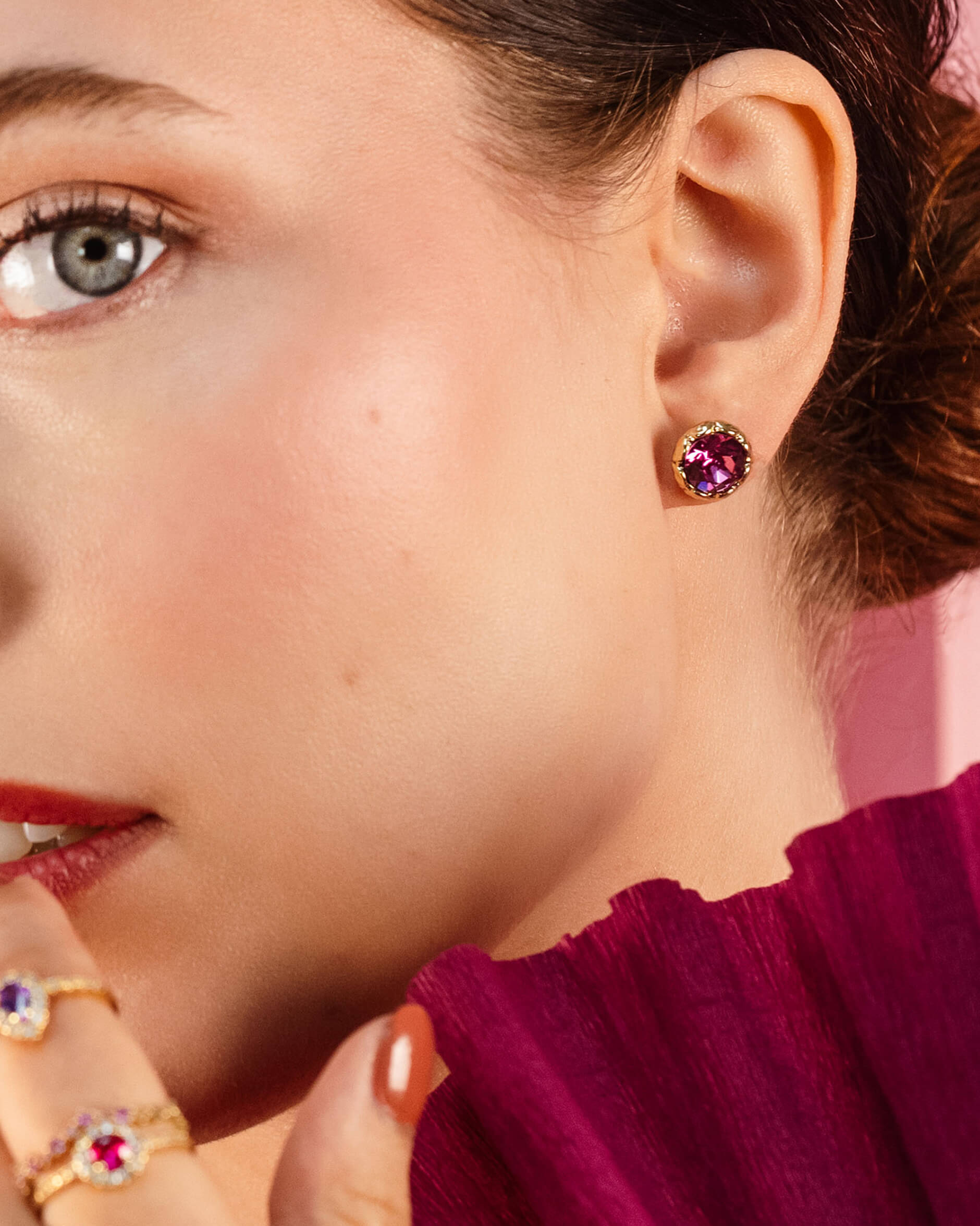 Miss Victoria örhängen dark rose