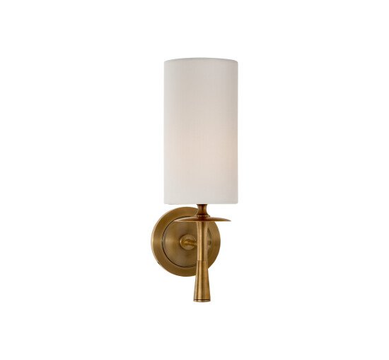 null - Drunmore Single Sconce Polished Nickel/Linen Shade