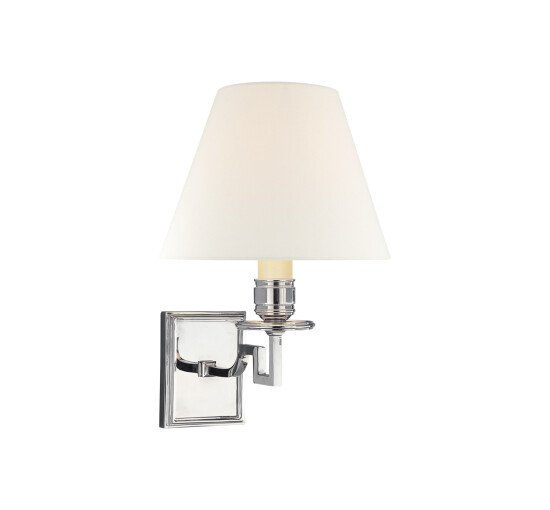null - Dean Single Arm Sconce Polished Nickel/Linen