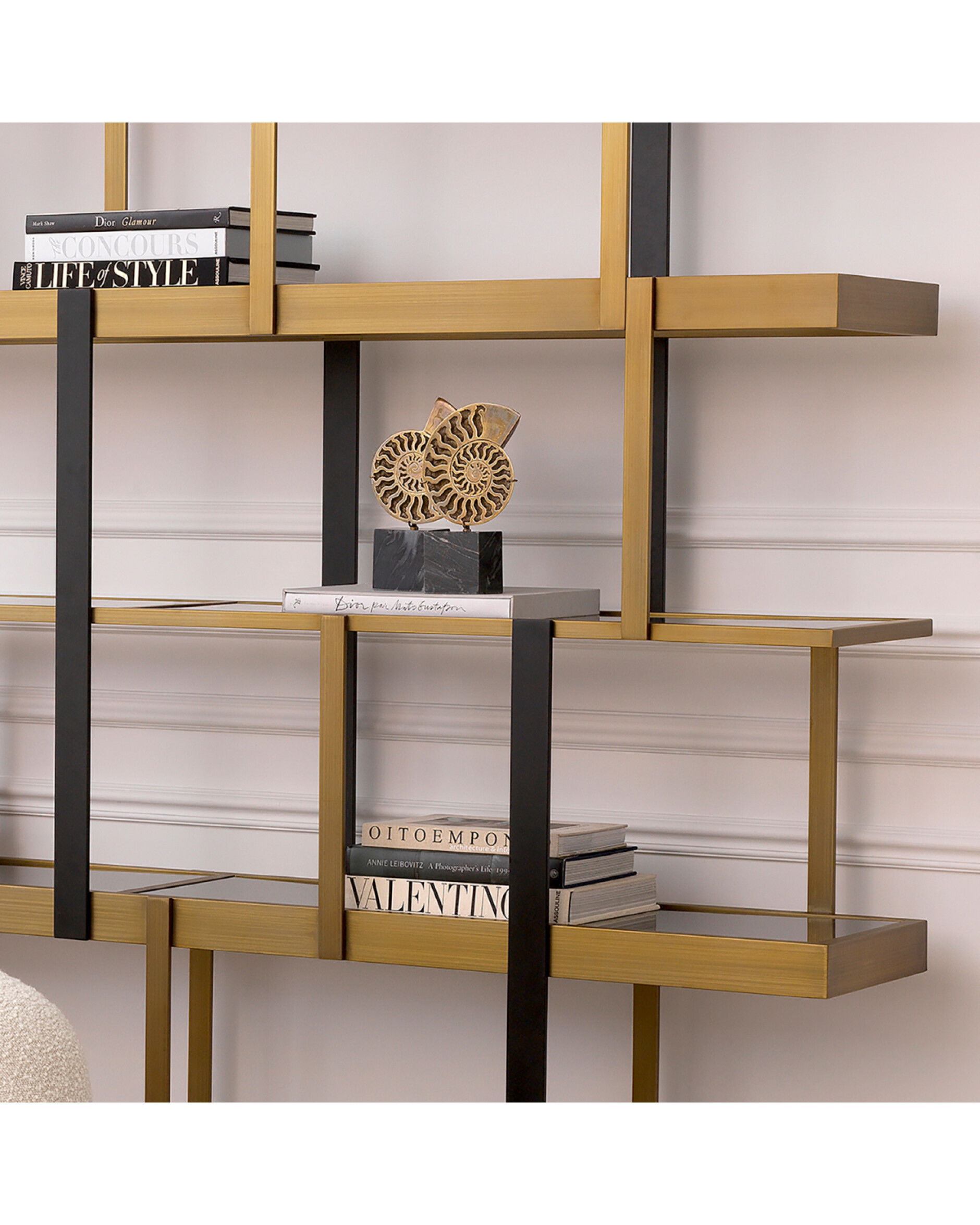 Ammonite Object Vintage Brass Set of 2