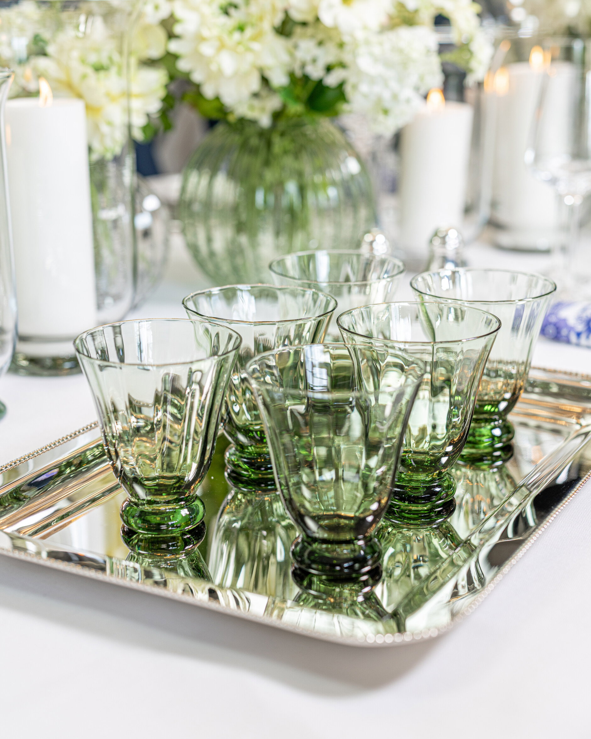 Olivia glas grön 2-pack