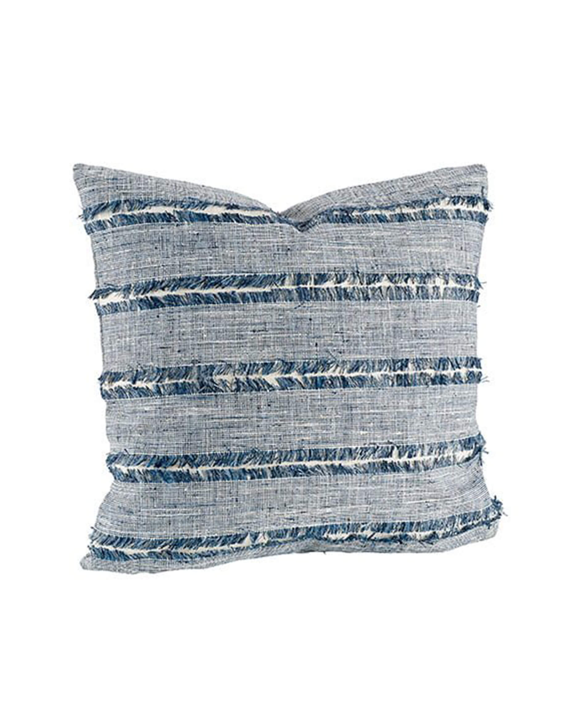 Blue Stripe Fringe kuddfodral blå