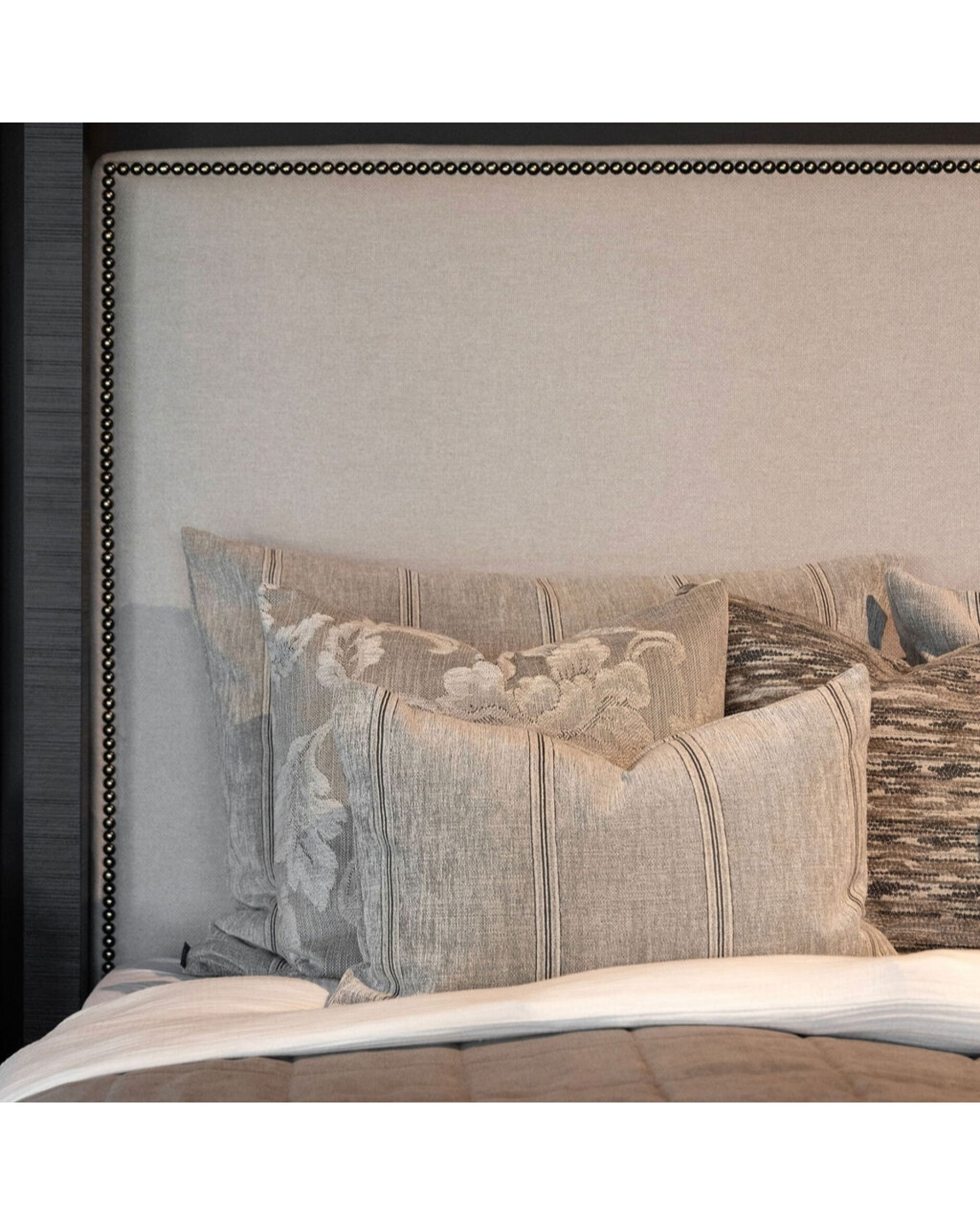 Serena stribet pudebetræk oyster