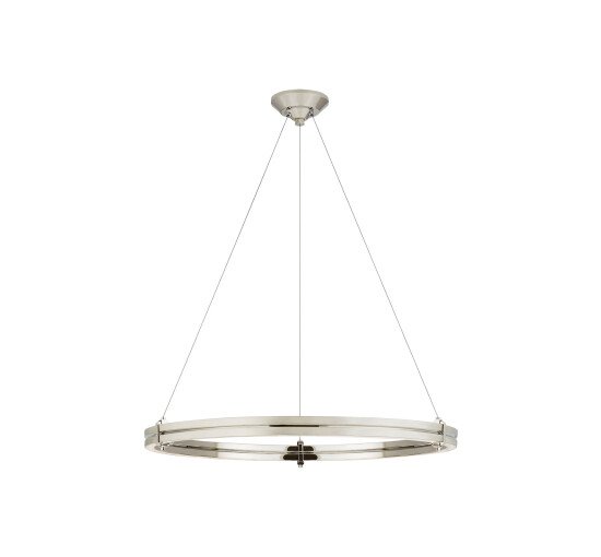Polished Nickel - Paxton 32" Ring Chandelier Natural Brass