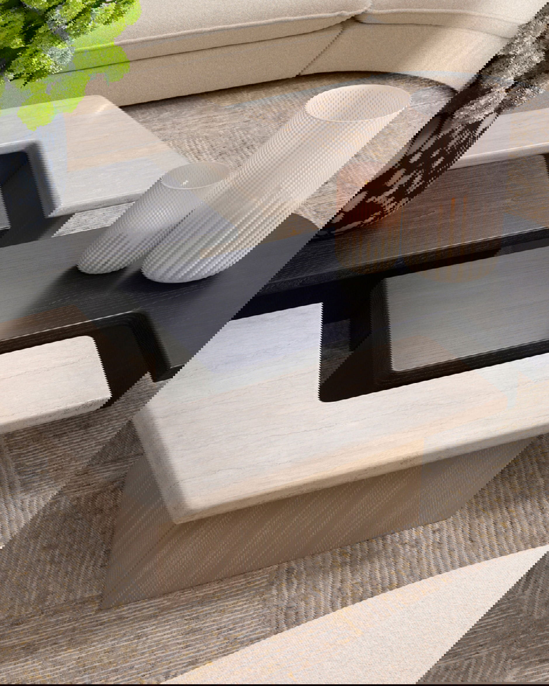 Yardham salontafel travertin set van 2