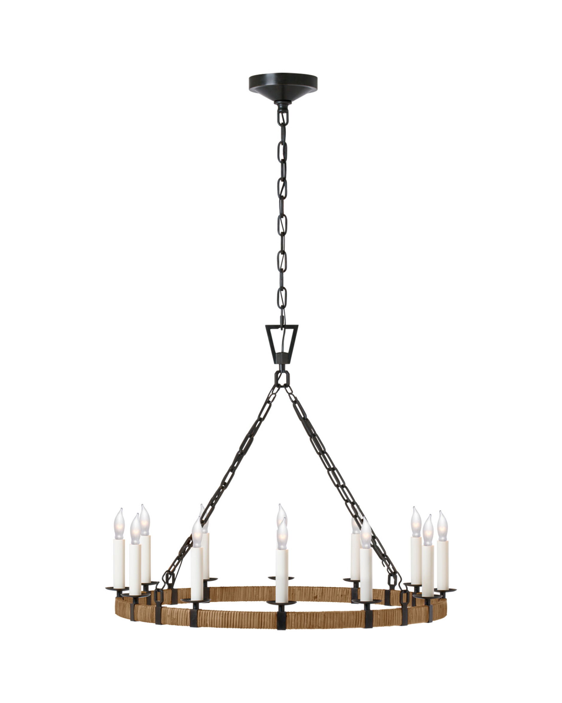 Darlana wrapped taklampa rund aged iron M