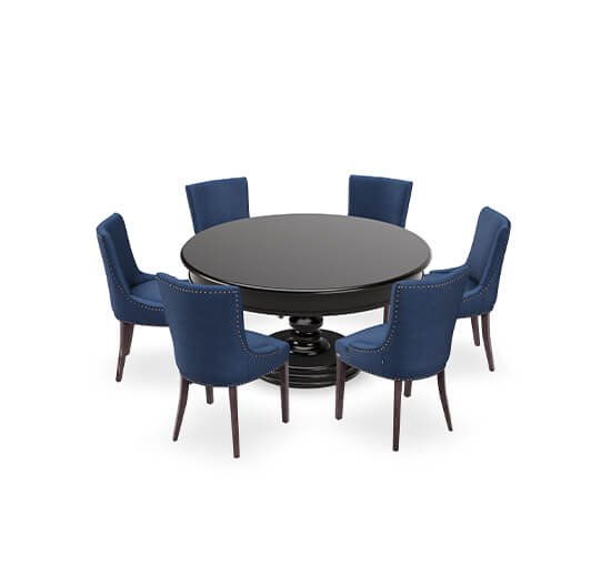Indigo - Cardiff Dining Table With Hudson Dining Chair Sand