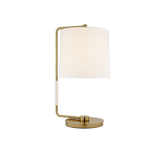 Linen - Swing Table Lamp Soft Brass/Silk Shade