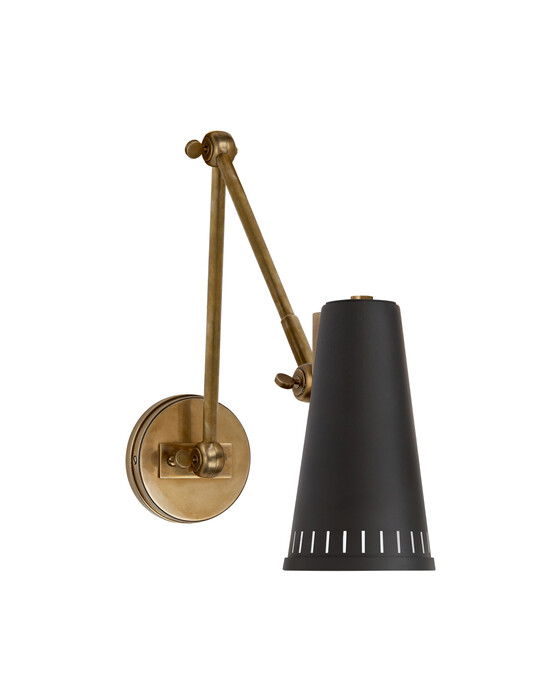 Antonio vägglampa justerbar antik mässing/mattsvart