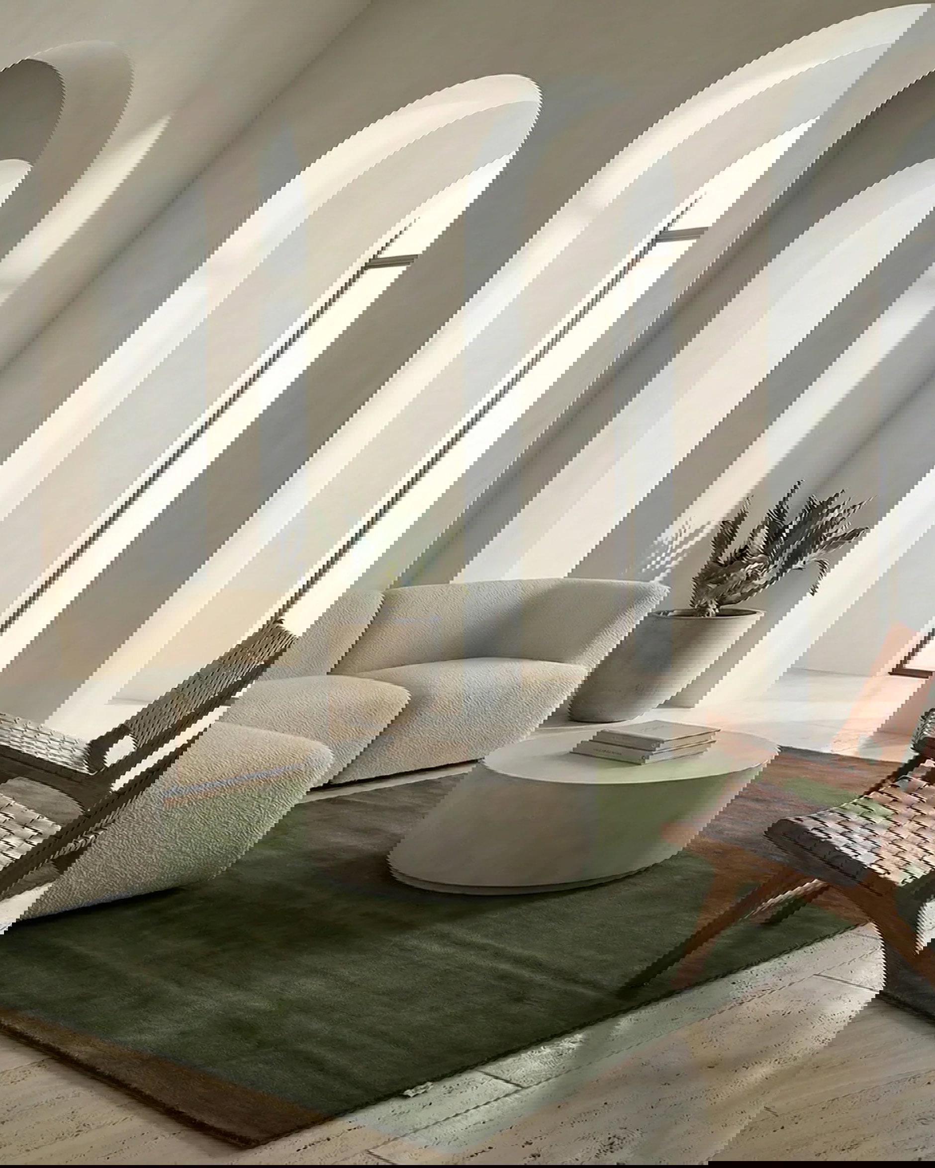 Solid vloerkleed forest green