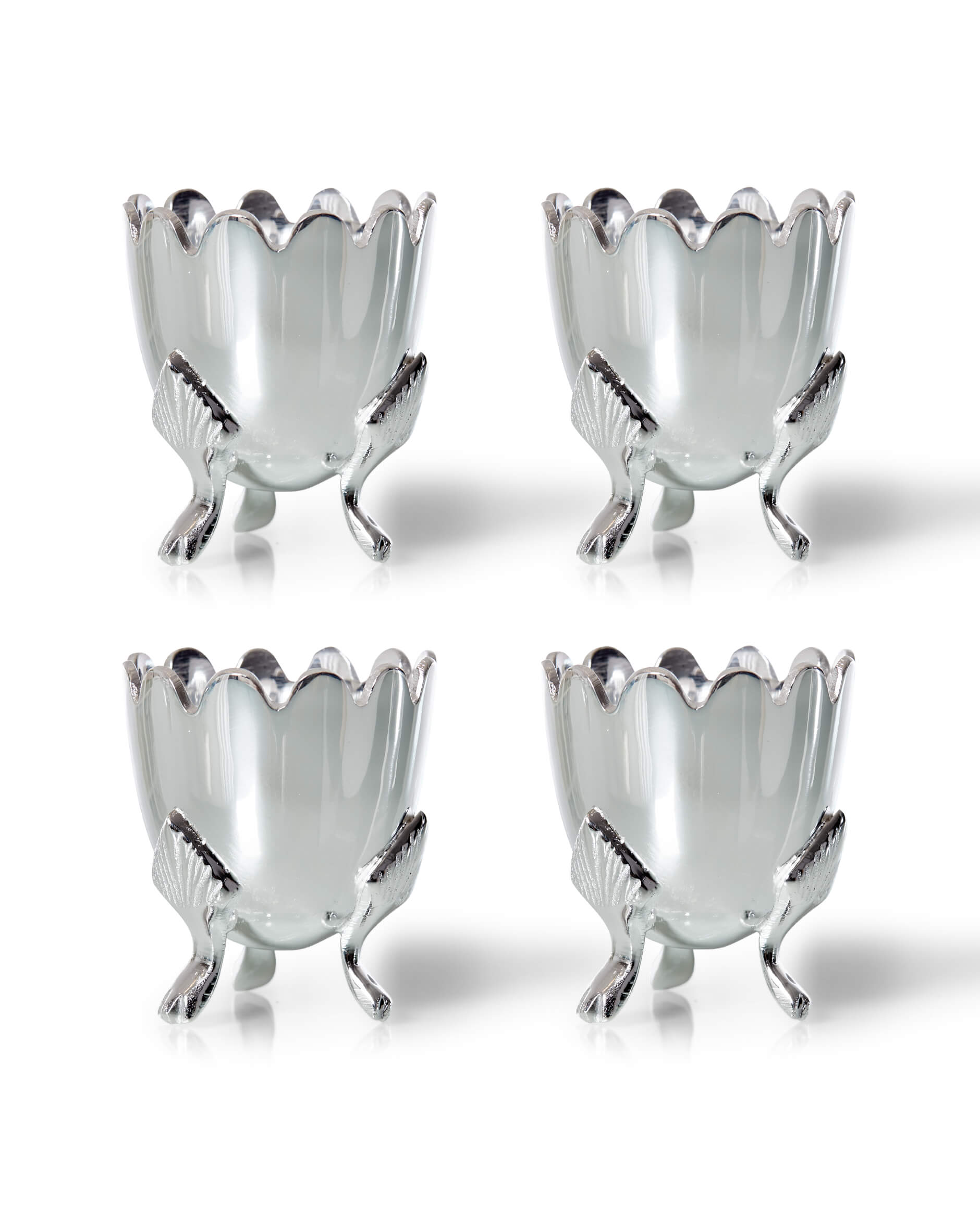 Äggkoppar silver 4-pack
