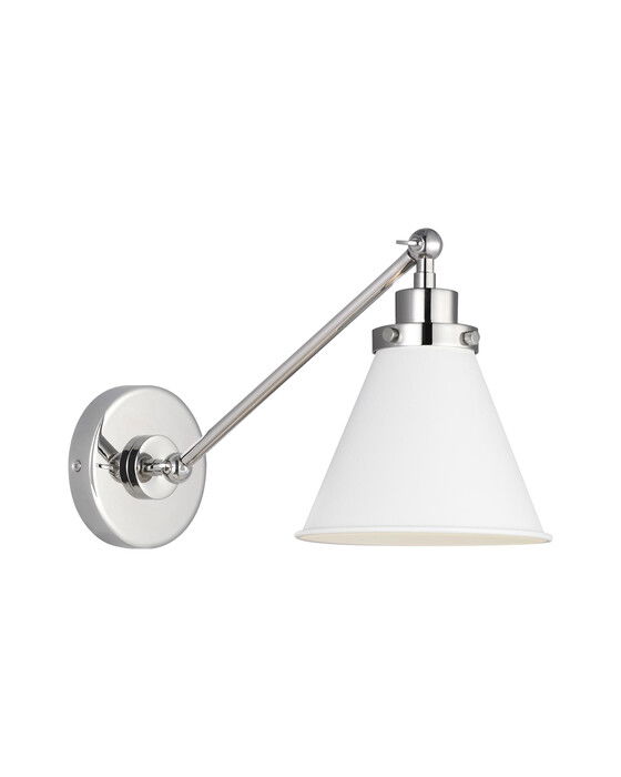 wellfleet vägglampa vit/nickel