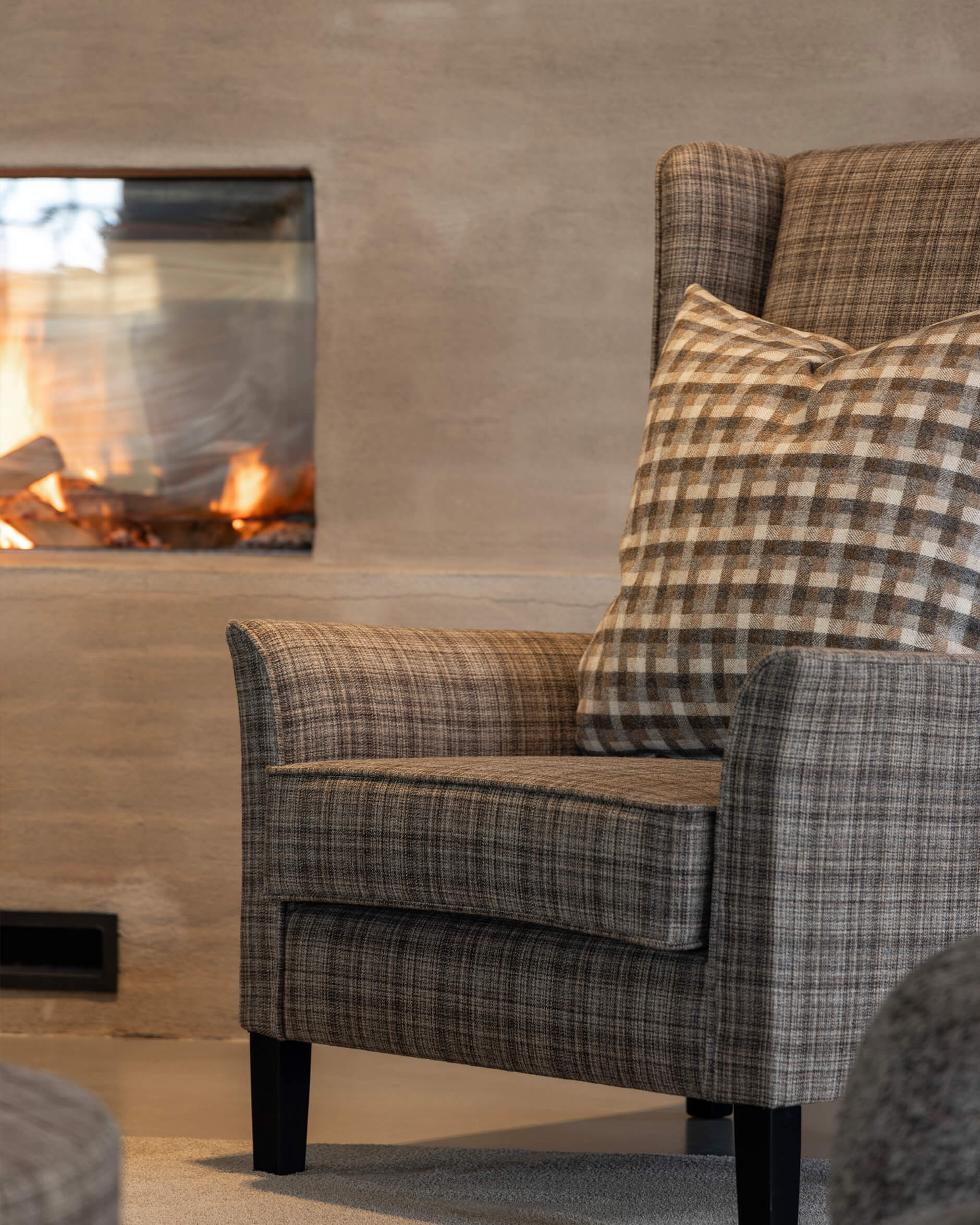Rockwell fåtölj callum plaid brown