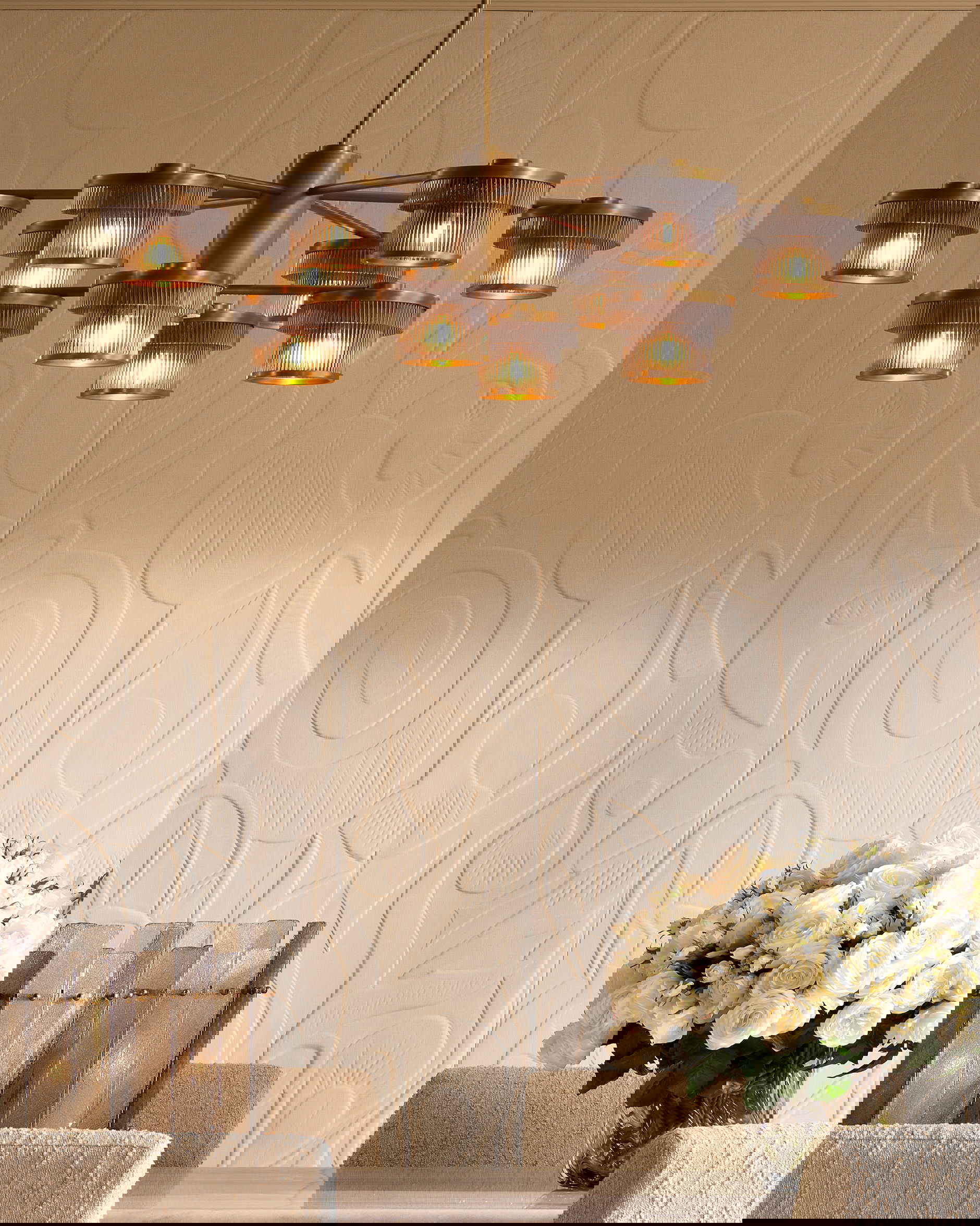 Andromeda kroonluchter antiek messing