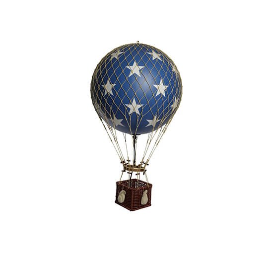 Blauw/wit - Travels Light heteluchtballon LED sterren