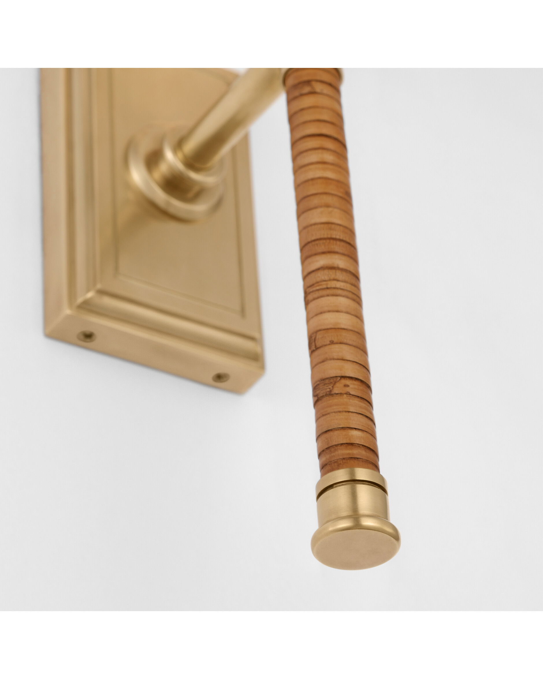 Basden 16" Tail Sconce Antique-Burnished Brass/Natural Rattan