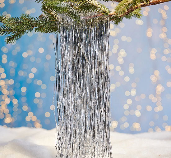 Sølv - Lametta juledekoration guld