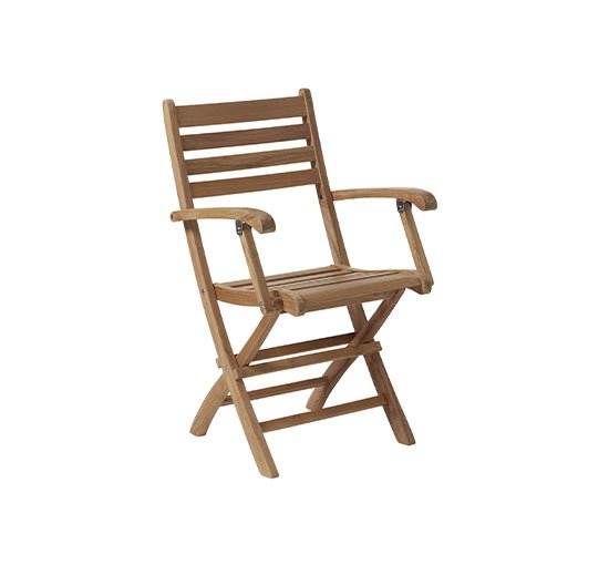 Tiikki - Käsinojallinen tuoli York, taitettava, tiikki
