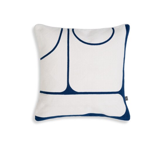 White/Blue - Sabrosa Cushion beige white