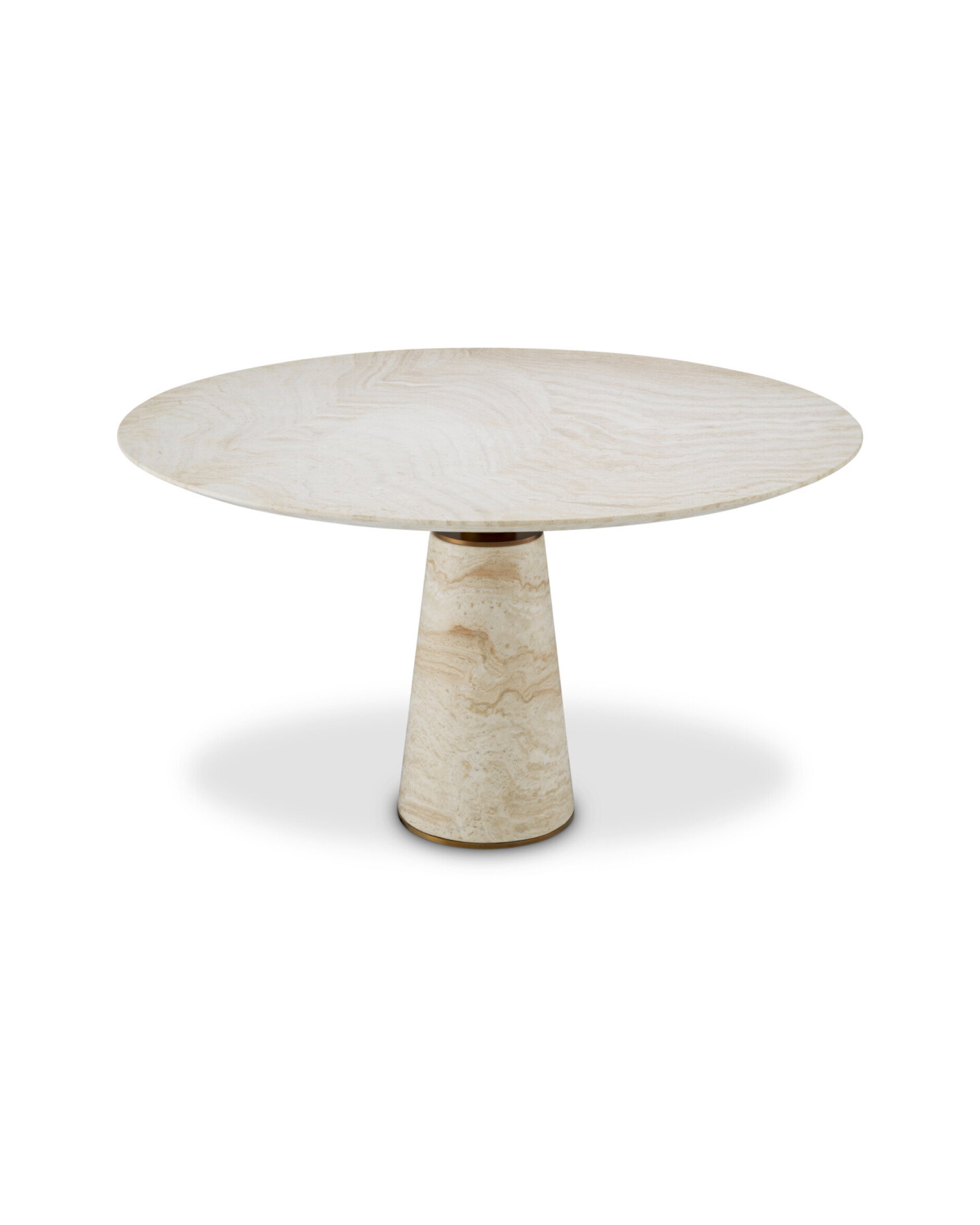 Genova Dining Table Travertine/Brushed Brass
