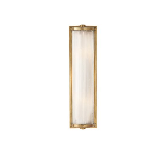 null - Long Dresser Glass Rod Light Antique Brass