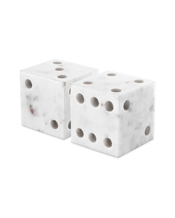 Visa terning dekorasjon white marble 2-set