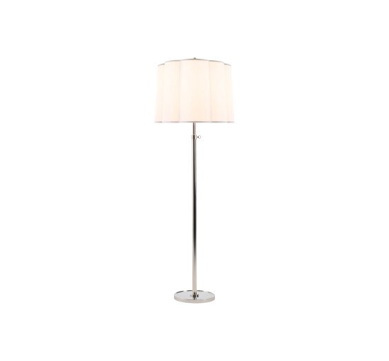 Silk Pleated - Simple Floor Lamp Soft Silver/Silk Scalloped