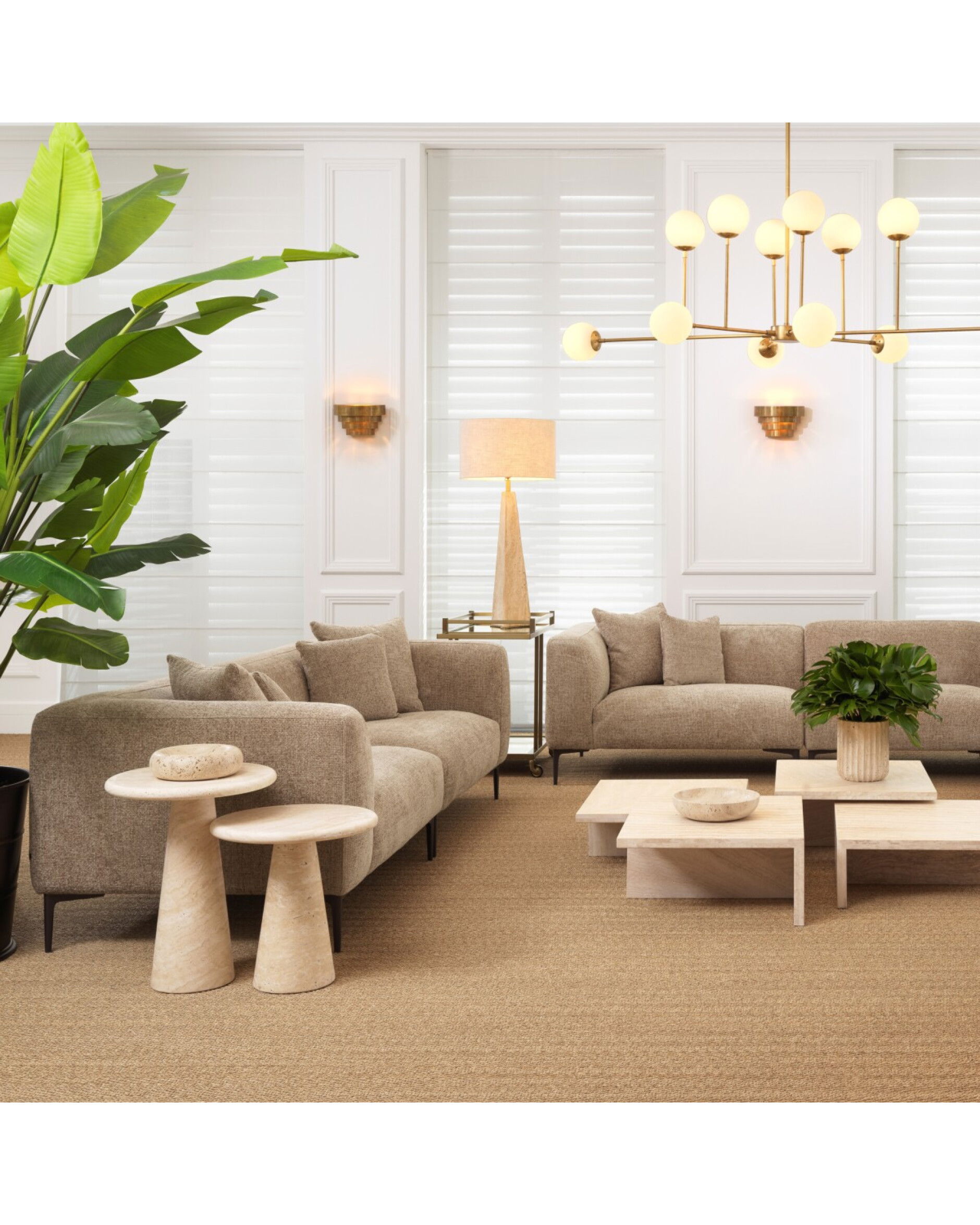 Benson bordslampa travertine