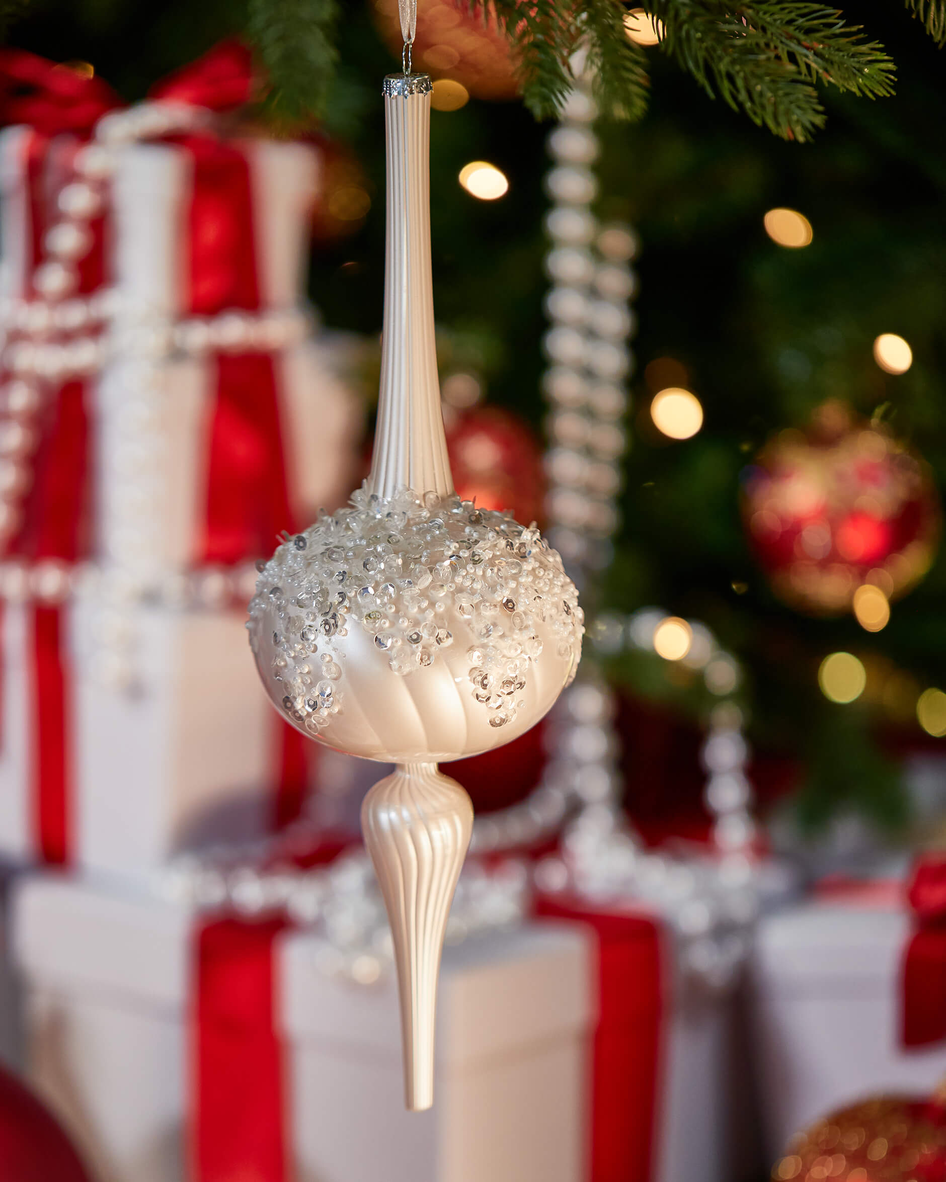 Wallace julgransdekoration vit