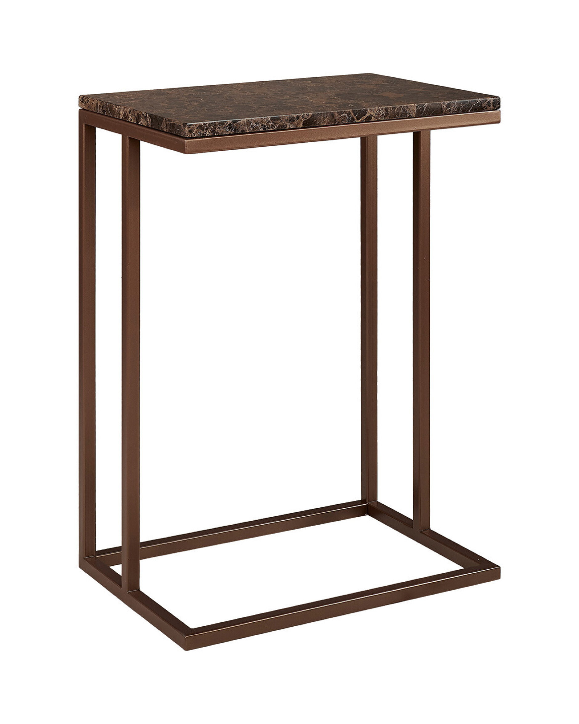 Taro Marble Side Table wide Dark Brown