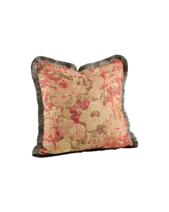 Rosewood flower kuddfodral fransar rouge