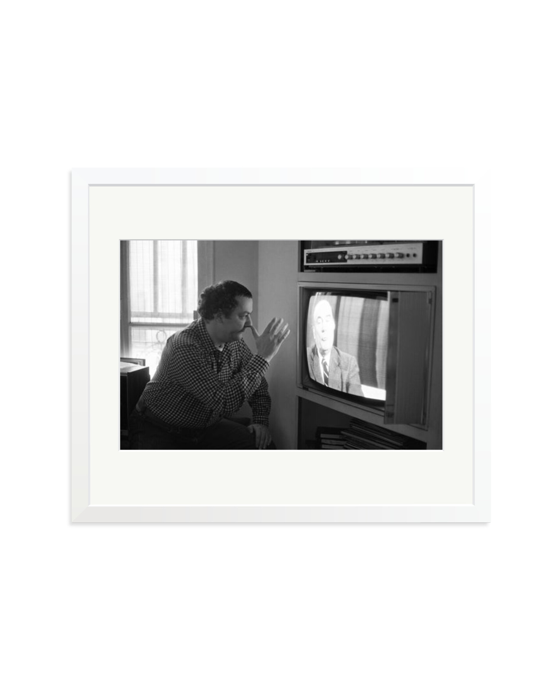 Coluche and Mitterrand White / Large