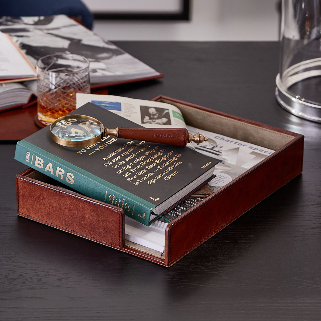 Kensington Letter Tray Leather