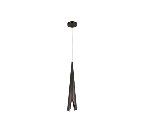 null - Piel Wrapped Pendant Bronze Small