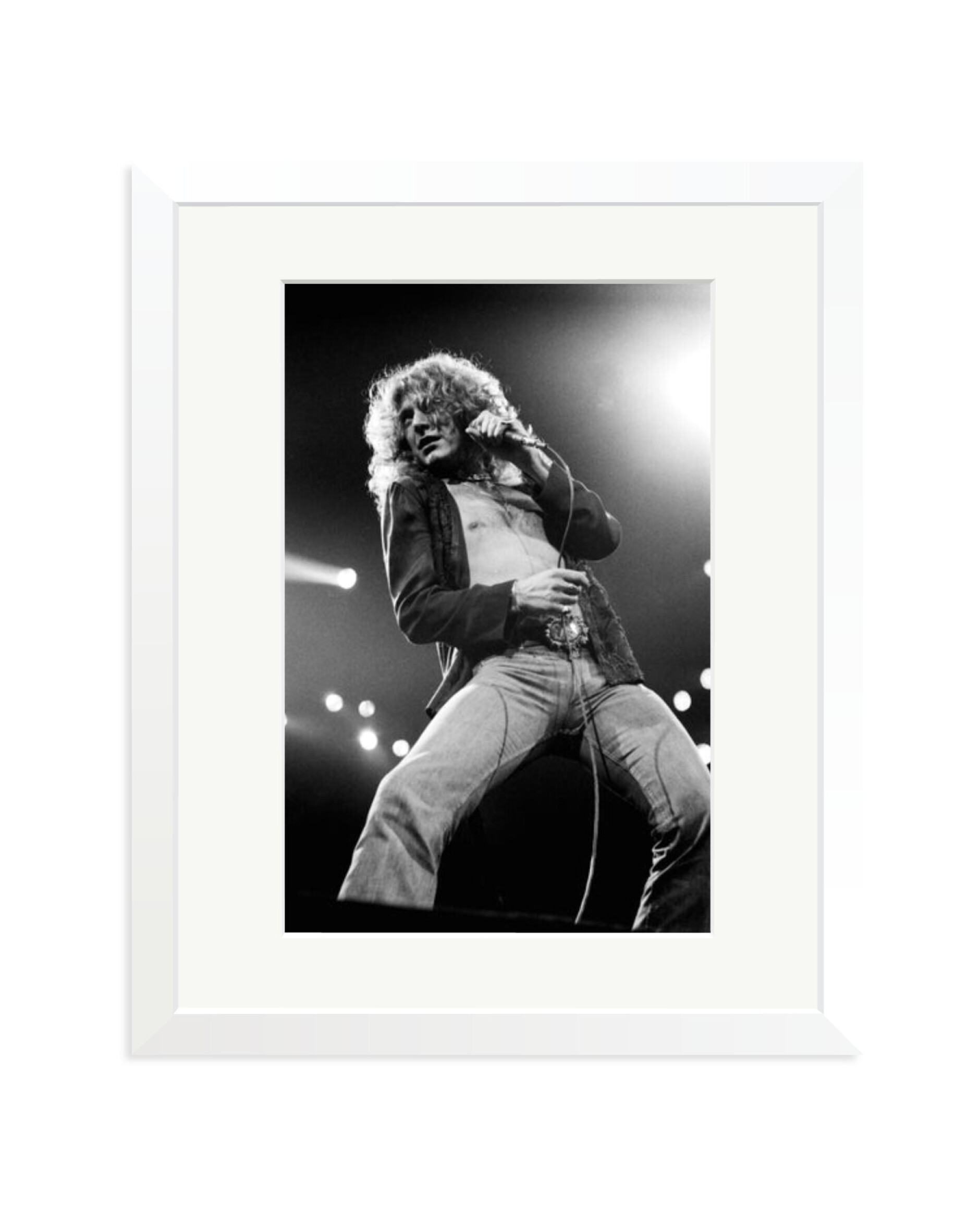 Robert Plant of Led Zeppelin 1977 White / Medium