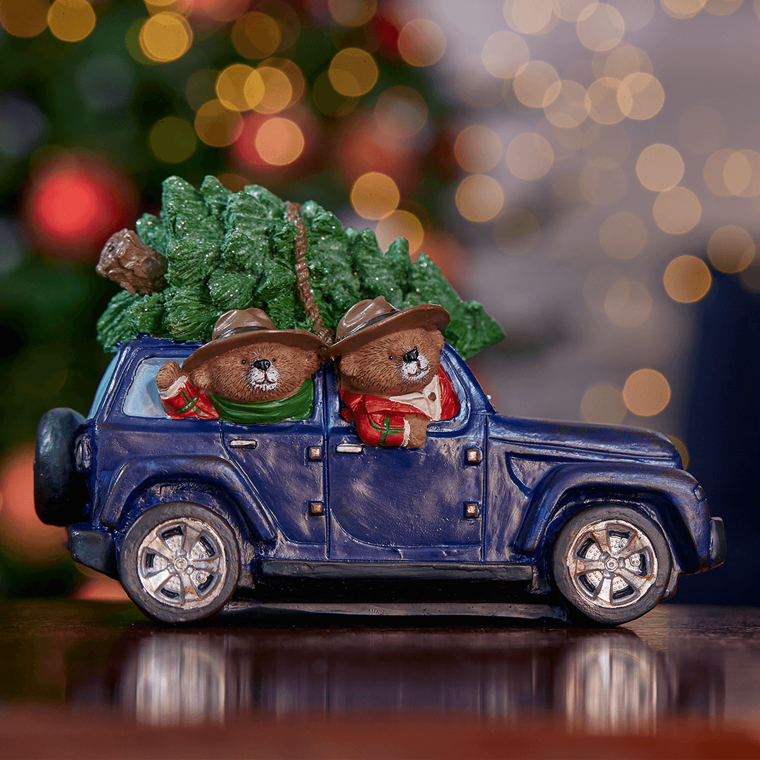 Bären im Auto Weihnachtsschmuck