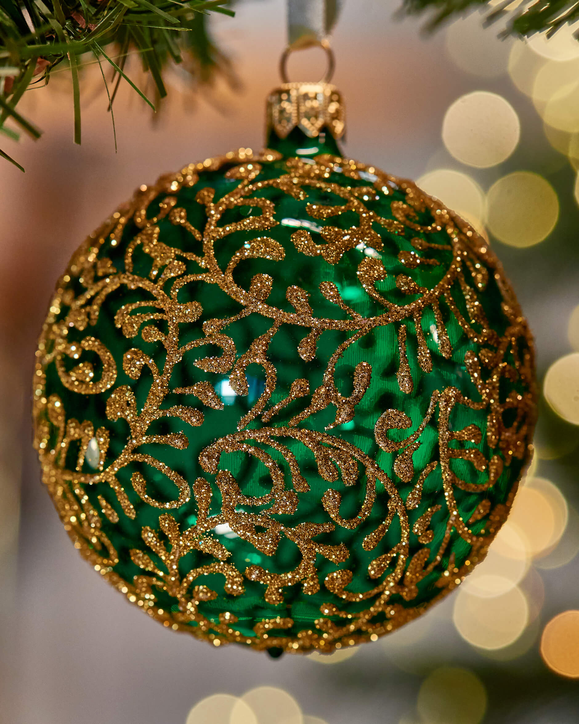 Lux Amelia Weihnachtskugel grün transparent 8cm