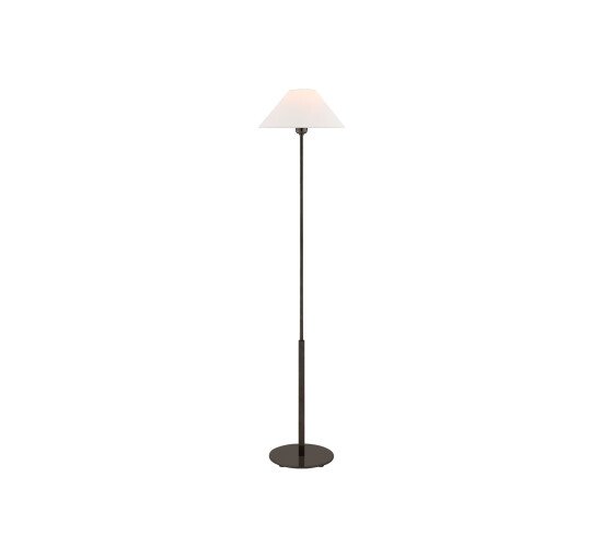 null - Hackney Floor Lamp Antique Brass/Linen
