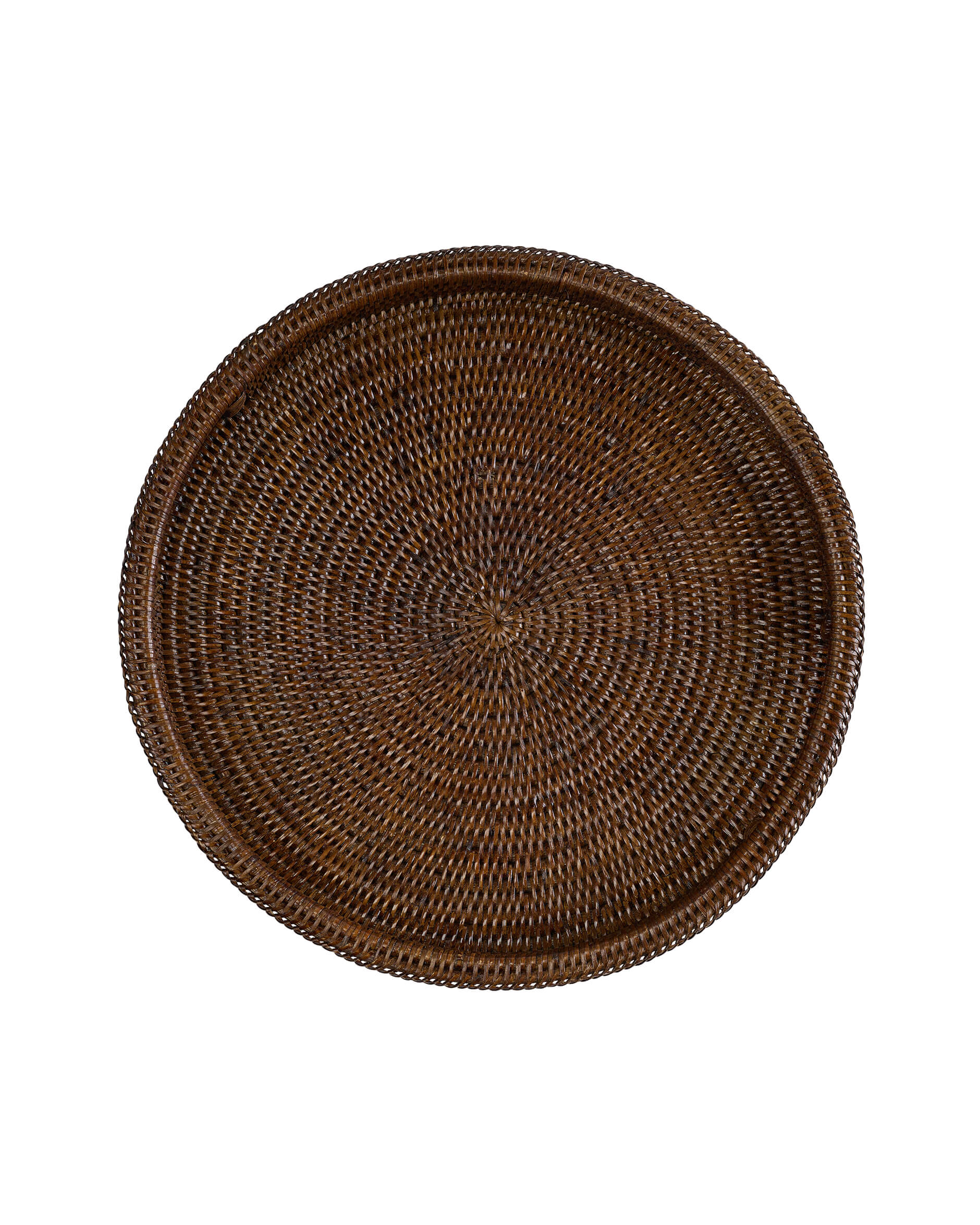 Cognac serveringsbricka rund rotting