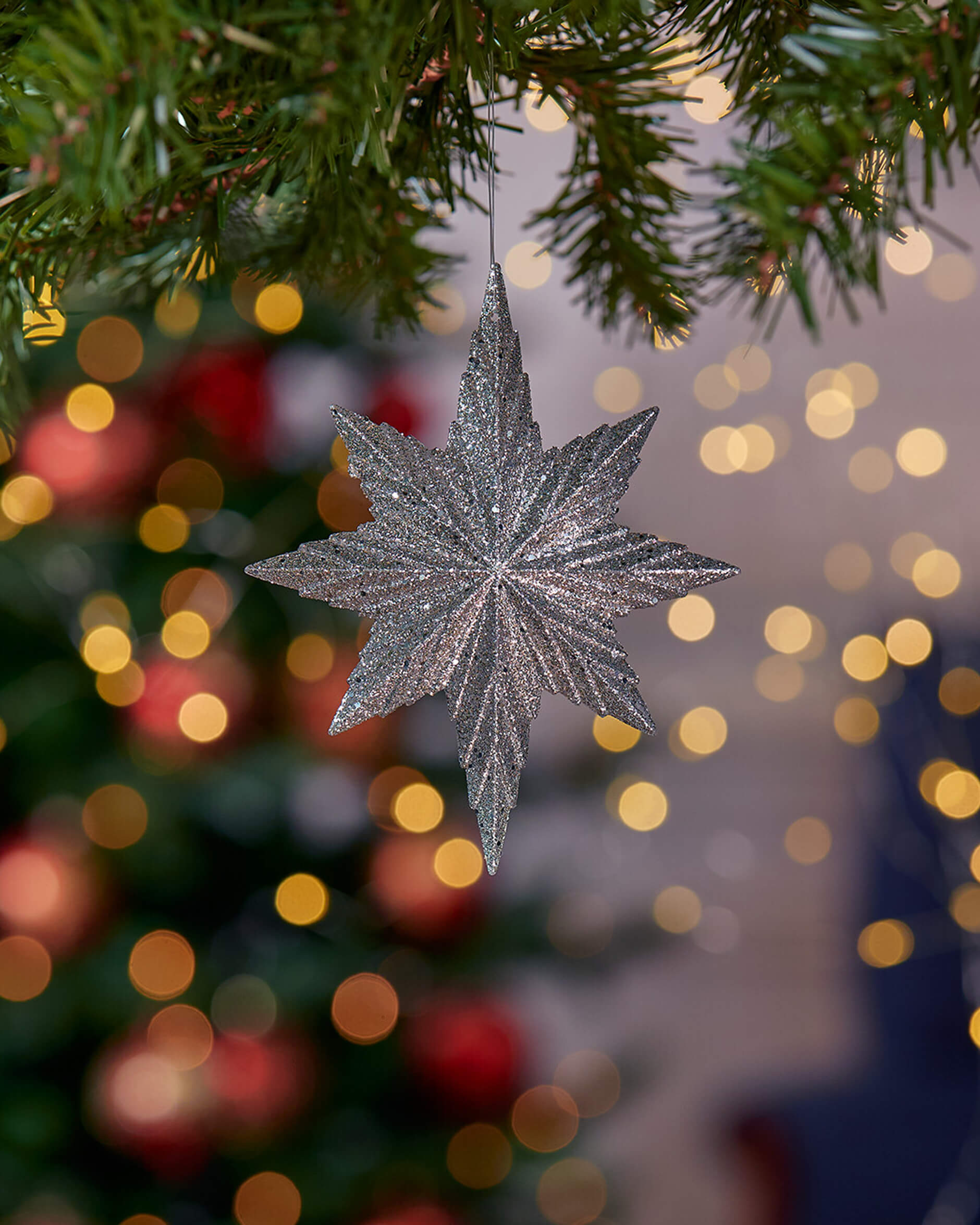 Sepharina stjärna julgransdekoration silver
