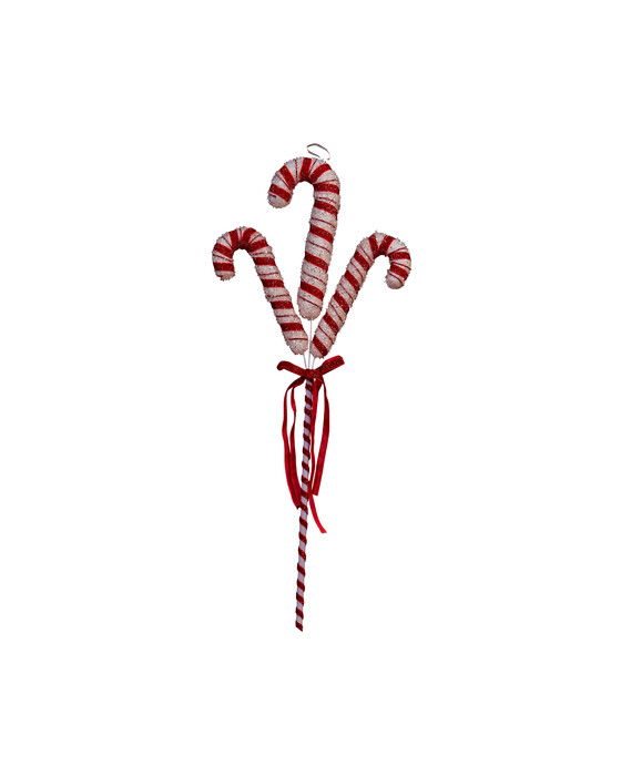 Wilma Slikstok Trio juledekoration hvid/rød - Newport