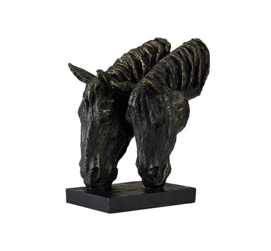 Antoine Horse Head Sculpture Black